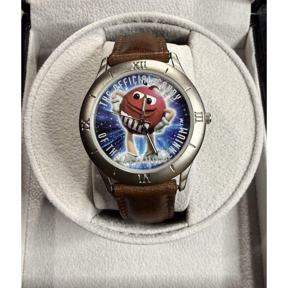 M&M’s 1998 Limited Edition Patriotic Watch - New Battery - NOS Calfskin Band